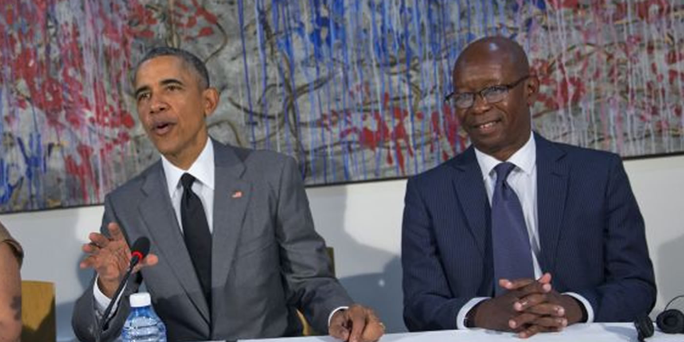 Manuel Cuesta Morúa junto a Barack Obama